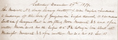 27 December 1879 journal entry